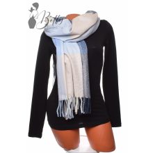 Színes kockás, rojtos végű sál