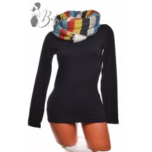 Csíkos mintás, műszőrme bélelt körsál