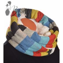 Csíkos mintás, műszőrme bélelt körsál