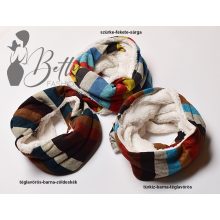 Csíkos mintás, műszőrme bélelt körsál