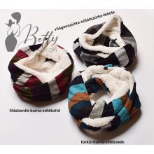 Csíkos mintás, műszőrme bélelt körsál