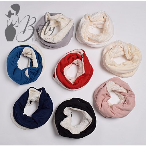 Egyszínű, műszőrme bélelt csősál