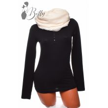 Egyszínű, műszőrme bélelt csősál