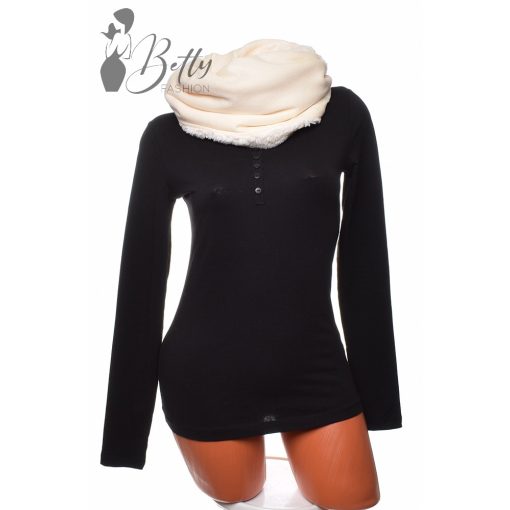 Egyszínű, műszőrme bélelt csősál