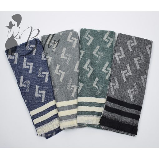 Mintás, rojtos végű sál