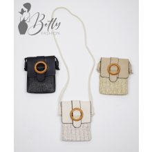 Kisméretű, elején gyékény hatású oldaltáska