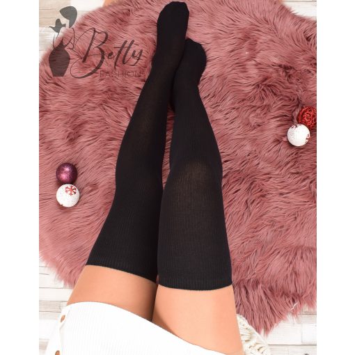 Fekete színű combzokni 35/38, 38/41