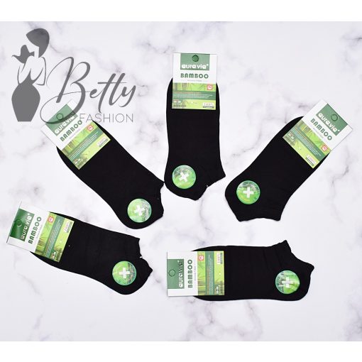 Fekete színű bokazokni 5 pár/csomag