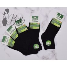 Fekete, köztes szárú, bambusz bokazokni 5 pár/csomag