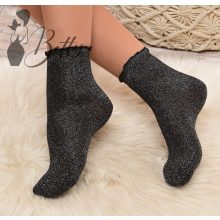 Csillogó szálas, fodros szegélyű zokni 5 pár/csomag