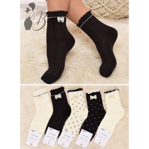 Masnis, fodros szegélyű zokni 5 pár/csomag