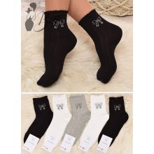 Masni mintás, fodros szegélyű zokni 5 pár/csomag