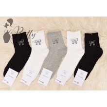 Masni mintás, fodros szegélyű zokni 5 pár/csomag