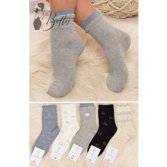 Cica és szívecske mintás zokni 5 pár/csomag