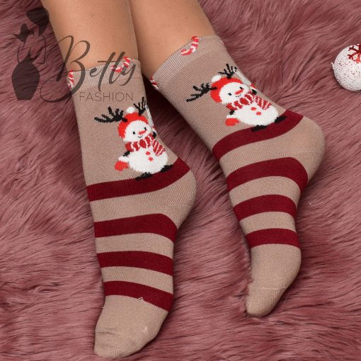 Karácsonyi mintás, thermo zokni