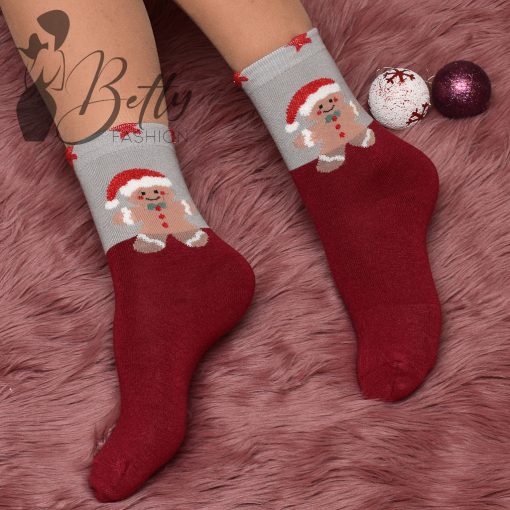 Karácsonyi mintás, thermo zokni