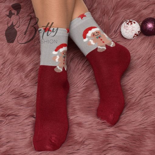 Karácsonyi mintás, thermo zokni