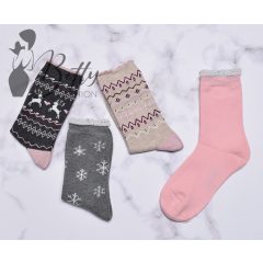 Téli mintás zokni 3 pár/csomag