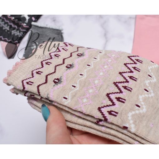 Téli mintás zokni 3 pár/csomag