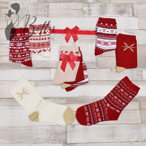 Karácsonyi mintás zokni 3 pár/csomag