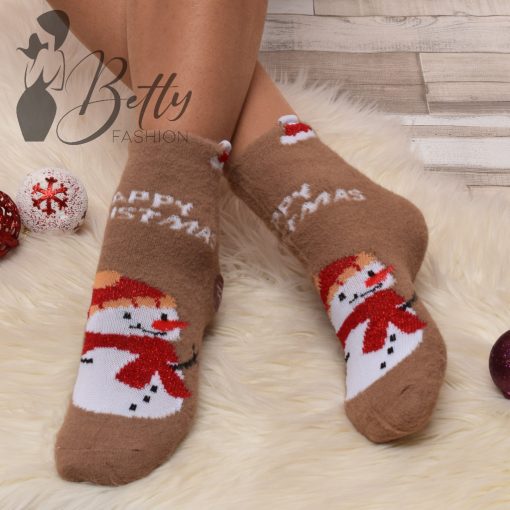 Karácsonyi mintás, meleg thermo zokni