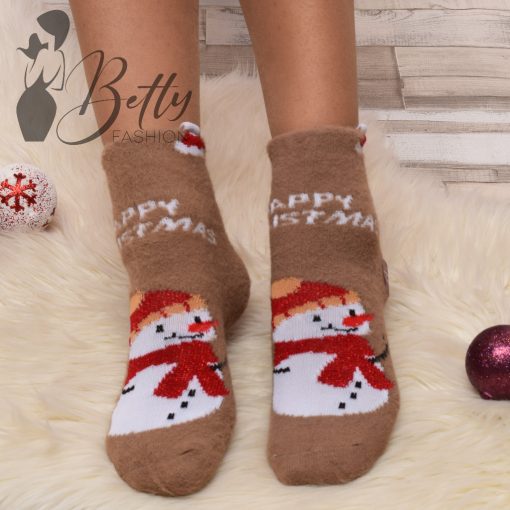 Karácsonyi mintás, meleg thermo zokni